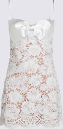 Self Portrait White Cotton Mini Dress