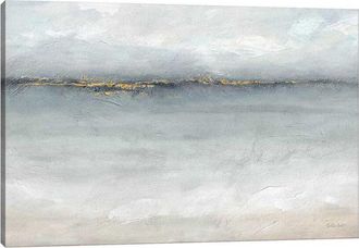 iCanvas Icanvas Serene Sea Grey Gold Landscape Wall Art By Cynthia Coulter