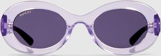 Gucci Oval Frame Sunglasses, Purple