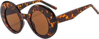 Generic Womens Large Frame Round Sunglasses Mens Outdoor Vacation Sun Glasses(Multi-colored)