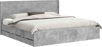 vidaXL Estructura De Cama Con Almacenamiento Y Cabecero Gris Hormig&oacute;n Vidaxl