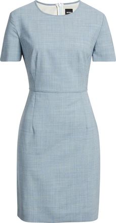 BOSS Dunera Virgin Wool Sheath Dress in Pale Lagoon at Nordstrom, Size 14