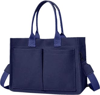 Generic Pocket Canvas Tote Bag, Solid Color Handbag, 16.14 Inches Fashion with Durable Material, Canvas Bag with Spacious Interior, Tote Bags for Daily Use fo