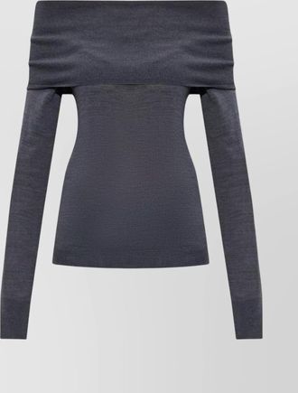 Stella McCartney virgin wool off-shoulder turtleneck jumper