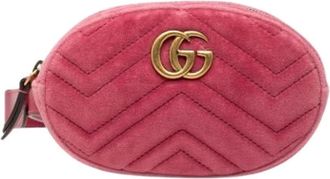 Gucci Pre-owned Belt Bags, female, Pink, Size: ONE SIZE Pre-owned Velvet Belt Bag