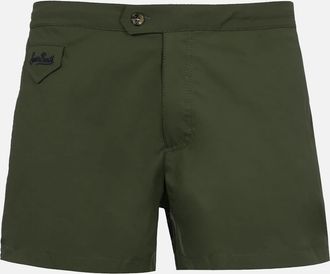 MC2 Saint Barth Man Military Green Fitted Cut Swim Shorts Harrys
