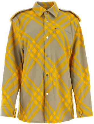 Burberry Yellow Check Pattern Shirt
