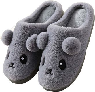 Generic Ladies Novelty Slippers - Cartoon Slippers Women - Cute Shaped Plush Slipper With Ears Footwear Indoor Fleece Fuzzy Slipper Cartoon Animal Sliders Non