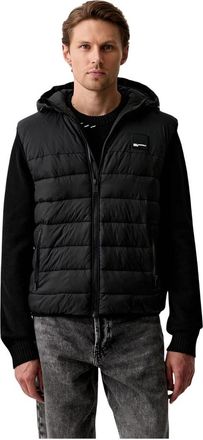 Karl Lagerfeld Gewatteerd Vest met Capuchon - Heren - Bodywarmers - Zwart - XL - Leer - Jassen