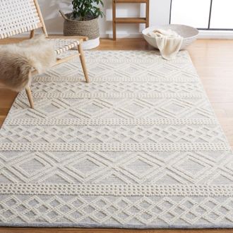 Safavieh Natura Hand Made Area rug, Ivory / Blue Bohemian Style Non-Shedding