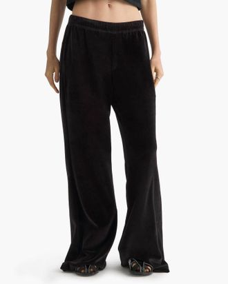ATM Anthony Thomas Melillo Velour Flare Pants In Black