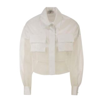 Elisabetta Franchi Dames, Blouses & Shirts, Beige, Maat: S Katoen