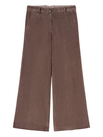 Fedeli corduroy button fastening trousers - women - Cotton/Cashmere/Spandex/Elastane - 44 - Brown