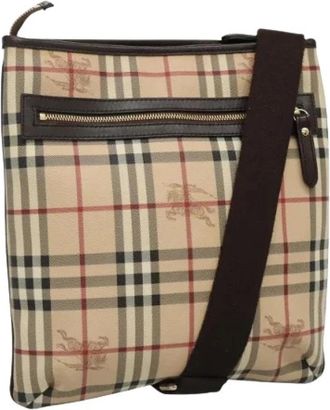 Burberry Pre-owned Cross Body Bags, female, Beige, Size: ONE SIZE Pre-owned Leather Cross Body Bag
