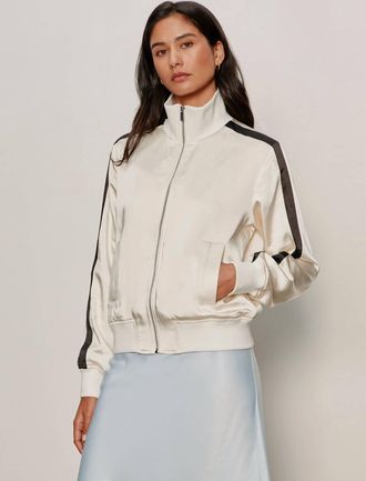 Sanctuary Satin Track Jacket In Collagen