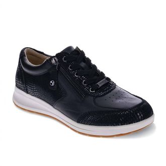 Revere Comfort Shoes Womens Boston Zip Sneaker In Black Perf