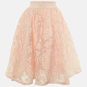 Maje Peach Fil Coupe Mesh Joshua Rose Short Skirt