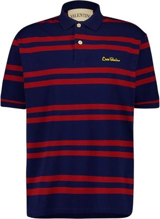 Valentino Garavani Piqu&eacute; polo shirt van katoen met Chez Valentino-borduursel - Heren - Polos - Veelkleurig - S - Katoen - Tops
