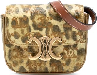 Celine Tweedehands Mini Kalfshuid Luipaardprint Claude Schoudertas