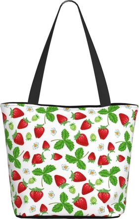 AOOEDM Strawberry Leaf Ladies Shopping Bag 13x11x7in.The Perfect ValentineS Day Gift.It Is The Best ValentineS Day Gift For Mom, Daughter, Wife,Etc