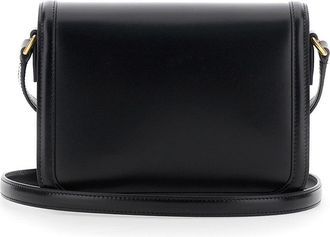 Valentino Garavani Womens Black Crossbody Bag With Vlogo Detail Calf Shoulder