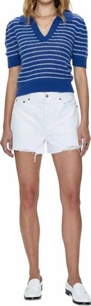 Pistola Denim Nova High Rise Cut Off Short In White Vintage