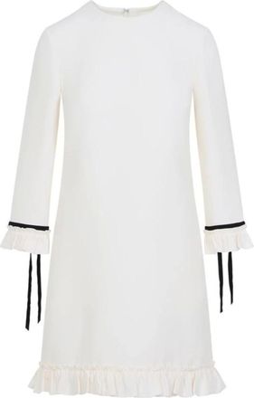 Valentino Garavani Short Dresses, female, White, Size: 2XS Crew Neck Dress