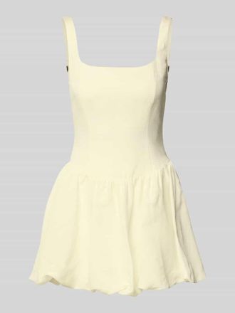 Forever New Cocktailkleid aus Leinen-Mix mit Smok-Details Modell Heidi in Hellgelb, Gr&ouml;&szlig;e 32