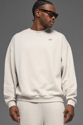 Alo | Accolade Crewneck Neck Pullover Top in Bone Beige, Size: 2XL