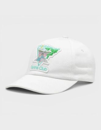 Casablanca Mens Tennis Club Icon Pastelle Embroidered Cap White - Size: ONE size