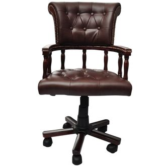 vidaXL Silla De Oficina Giratoria Marr&oacute;n Vidaxl