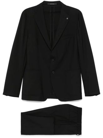 Tagliatore brooch-detail suit - Black