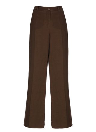 P.A.R.O.S.H. Brown Raisa26 Linen-Blend Chino Pants