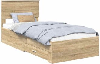 vidaXL Estructura De Cama Con Cabecera Roble Sonoma 90 X 190 Cm Vidaxl