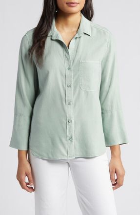 Bella Dahl Shirttail Button-Up Shirt in Oasis Green at Nordstrom, Size X-Large