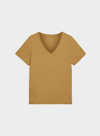 Contemporaine Womens 100% organic cotton V-neck T-shirt