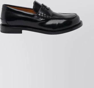 Gucci round toe leather loafers with removable detail