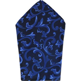 Trafalgar Store Christian the Romantic Brocade Silk Pocket Square in Royal Blue at Nordstrom