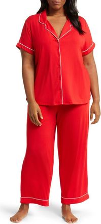 Nordstrom Moonlight Eco Crop Pajamas in Red Barbados at Nordstrom, Size 1X