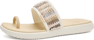 Hey Dude Maui Breeze Toe Loop Womens Sandals Ivory/Gold : 5 M, Textile