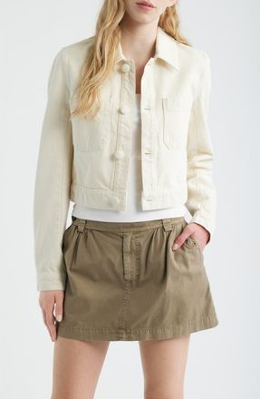 Frame Denim The Crop Denim Jacket in Shell at Nordstrom, Size X-Large
