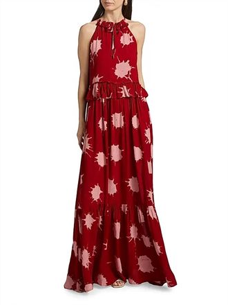 Busayo Eriife Splatter-Print Maxi Dress In Red