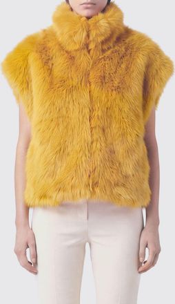 Pinko Gilet in pelliccia sintetica con collo a imbuto e maniche corte