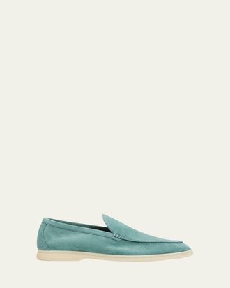 Loro Piana Mens Summer Walk Suede Loafers