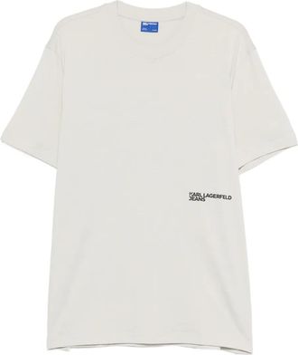 Karl Lagerfeld logo T-shirt - men - Organic Cotton - L - Neutrals