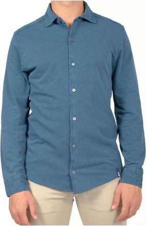 Drumohr Camicia in cotone pregiato - - Shirts - Uomo - Blu - M