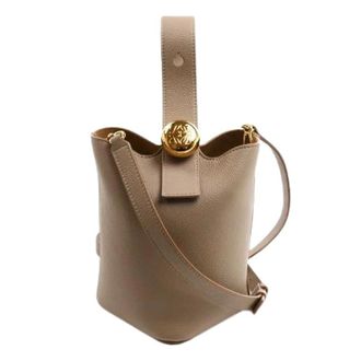 Loewe Pre-owned Pebble Bucket Mini Soft Grain Calf 2way Bag - Dames - Pre-owned - Beige - Maat: ONE Size Leer