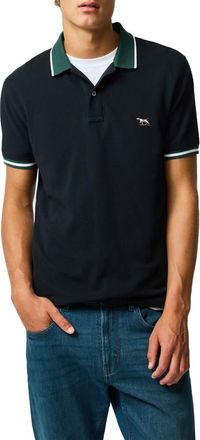 Rodd & Gunn New Lynn Sports Fit Tipped Cotton Piqu&eacute; Polo in Onyx at Nordstrom, Size Xxx-Large