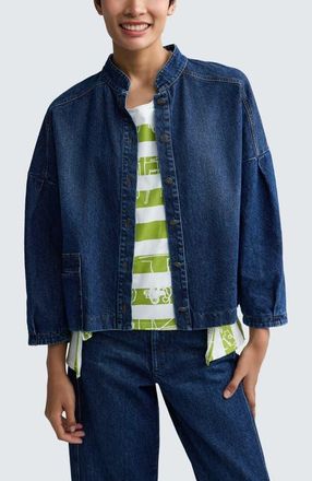 Luukaa D'Celli Jada Structured Denim Jacket in Indigo Denim at Nordstrom, Size X-Large