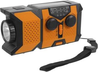No Brand Radio Port&aacute;til De Emergencia Con Cargador Manual Y Linterna Led. Radio Multifuncional Para Acampadas Y Emergencias. Carga Sin Pilas Para Mayor Co